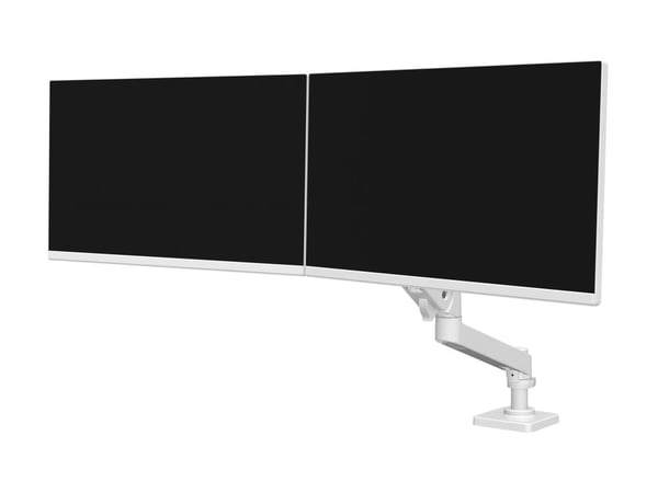 Ergotron LX Pro - Monteringssats (dubbel direkt arm) - för 2 LCD-bildskärmar - aluminium - vit - skärmstorlek: upp till 27 tum - disk-monteringsbar