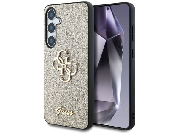 GUESS tapauksessa SAMSUNG S25 GUHCS25SHG4SGD (Kiinteä Glitter Big 4G) kultainen