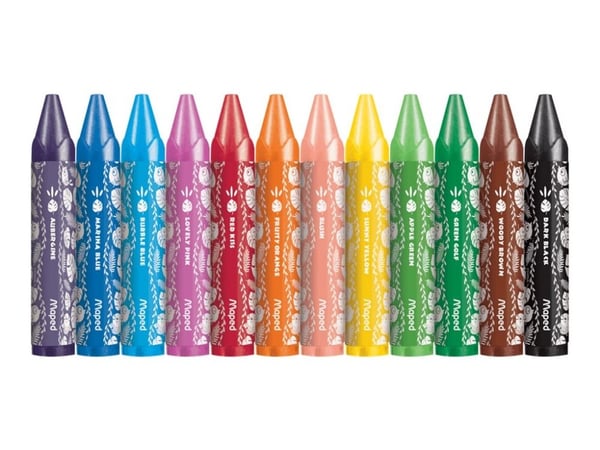 Maped Jungle Fever - Färgkrita - vax - blandade färger - jumbo (paket om 12)