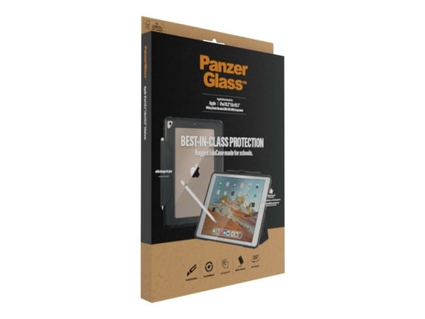 PanzerGlass - Black Edition - tabletti flip cover - karkea - antibakteerinen - muovi - Applen 10,2 tuuman iPadille; 10,5 tuuman iPad Air (3. sukupo...