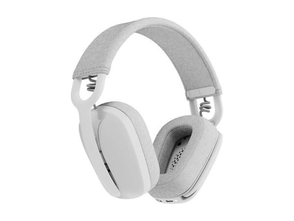 Logitech Zone Vibe Wireless - Headset - fullstorlek - Bluetooth - trådlös - USB-C via Bluetooth-adapter - offwhite - Certifierad för Microsoft-teams