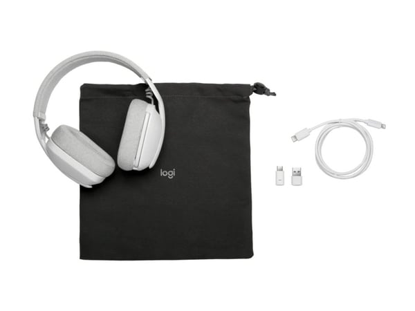 Logitech Zone Vibe Wireless - Headset - fullstorlek - Bluetooth - trådlös - USB-C via Bluetooth-adapter - offwhite - Certifierad för Microsoft-teams