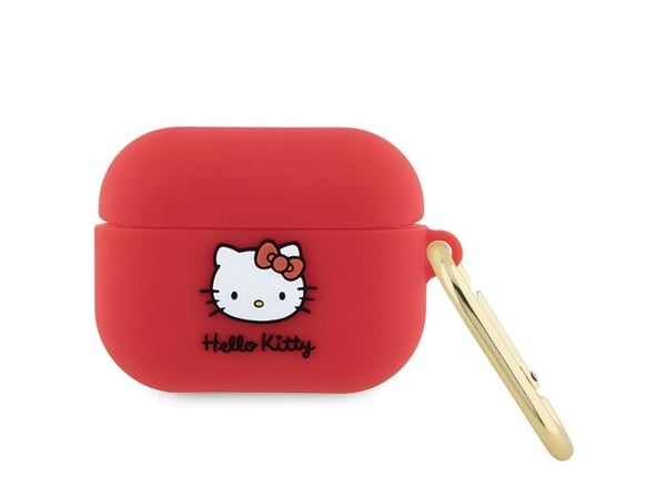 Hello Kitty HKAP3DKHSF fodral till AirPods Pro fuchsia/ fuschia silikon 3D Kitty-huvud