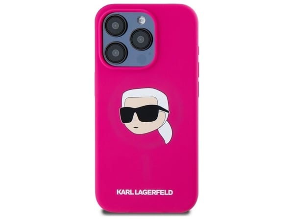 Karl Lagerfeld KLHMP15LSKHPPLF silikonskal för Apple iPhone 15 Pro 6,1" – fuchsia
