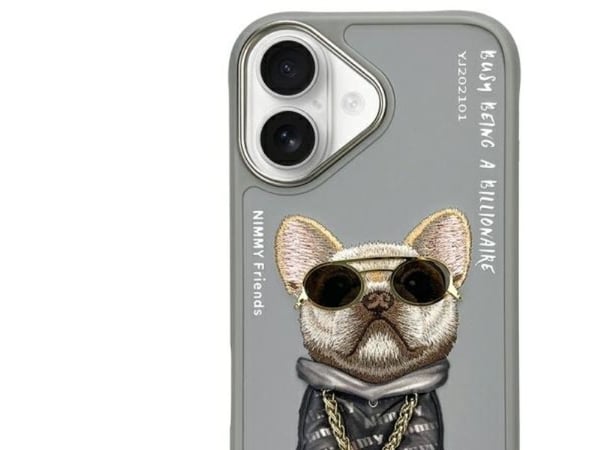Nimmy iPhone 16 6,1" deksel grå/grå Glasses Cool Dog