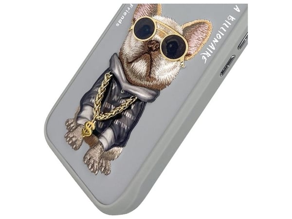 Nimmy iPhone 16 6,1" deksel grå/grå Glasses Cool Dog