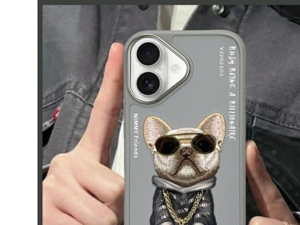 Nimmy iPhone 16 6,1" deksel grå/grå Glasses Cool Dog