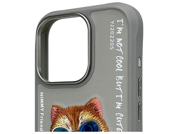Nimmy Apple iPhone 16 Pro 6,3" skal mobilskydd grå Glasses Cool Cat