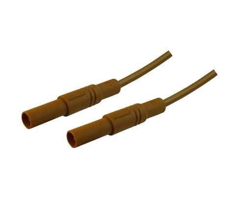 SKS Hirschmann MLS GG 200/2,5 Turvatestausjohto [lamellipistoke 4 mm - lamellipistoke 4 mm] 2,00 m Ruskea