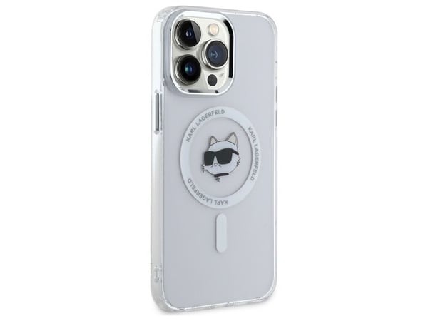 Karl Lagerfeld KLHMP13XHLSCHH iPhone 13 Pro Max 6.7" mobilskal vit IML Metal Choupette Head MagSafe