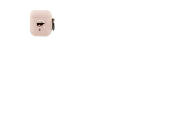 Karl Lagerfeld etui KLA2RUNIKP til Apple AirPods 2/1 cover rosa/pink silikon Karl Head 3D