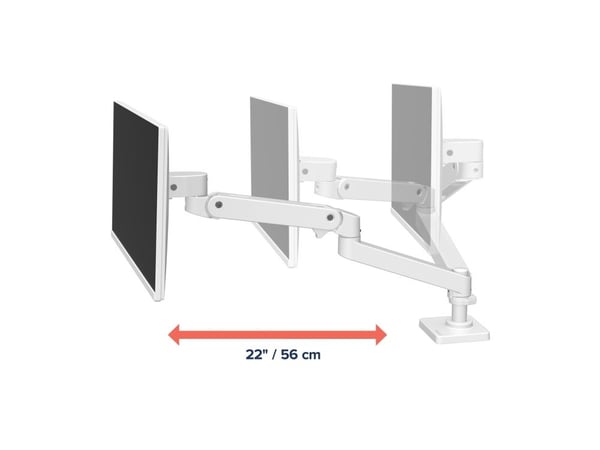 Ergotron LX Pro -näyttövarsi jopa 34", 45-708-290 läpivientikiinnitys, valkoinen