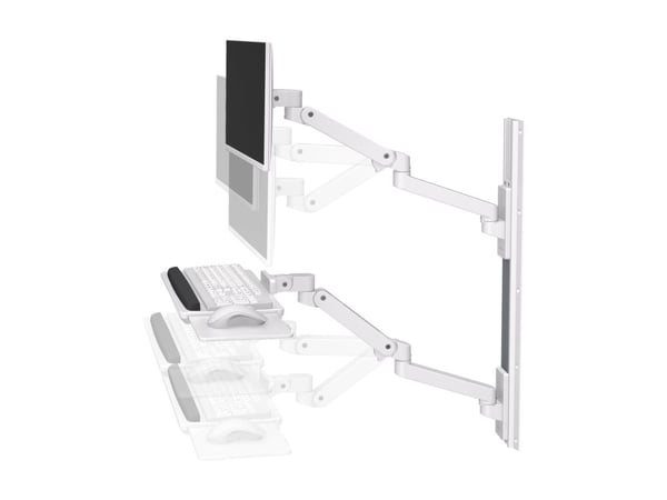 Ergotron LX Pro - Monteringssats (2 armar, 2 förlängningar, tangentbordsfack, utdragbar musbricka, mushållare, 2 baser för väggmontering, väggspår ...