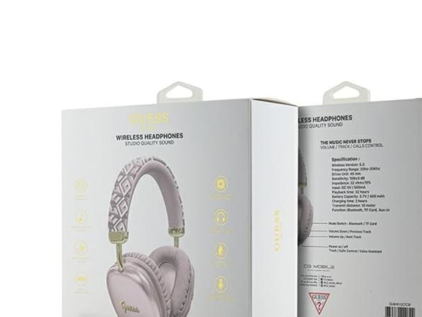 Guess trådlösa in-ear-hörlurar Metallic Script Logo, rosa (GUBHK1GCTCSP)