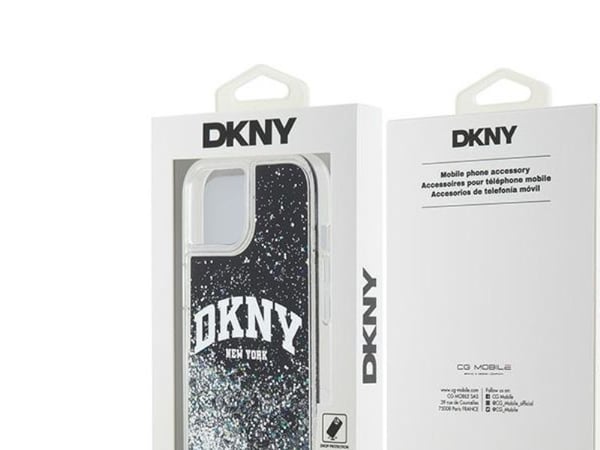 DKNY tapauksessa IPHONE 14 DKHCP14SLBNAEK (DKNY HC Liquid Glitters W/Arch Logo) musta