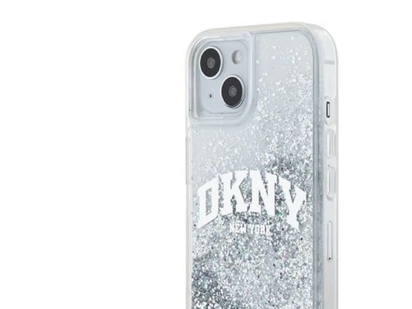 DKNY DKNY Liquid Glitter Big Logo - mobilskal iPhone 15 / 14 / 13 (vit)