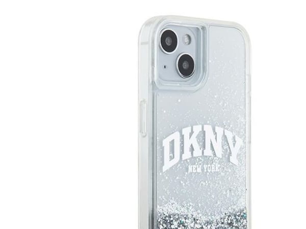 DKNY DKNY Liquid Glitter Big Logo - mobilskal iPhone 15 / 14 / 13 (vit)