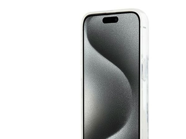 DKNY Liquid Glitter Multilogo kotelo iPhone 15 Pro Max - Valkoinen