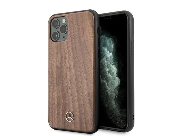 Mercedes Benz Apple iPhone 11 Pro Max Mercedes hårt mobilskal Wood Line Walnut (MEHCN65VWOLB) brun