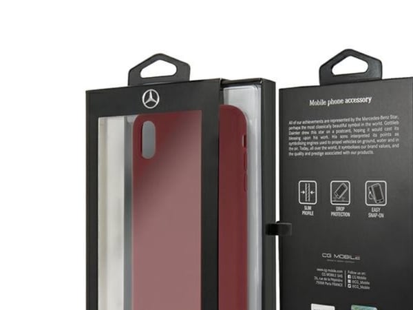 Mercedes Benz Apple iPhone XS Max mobilskal Silicone Line (MEHCI65SILRE) röd