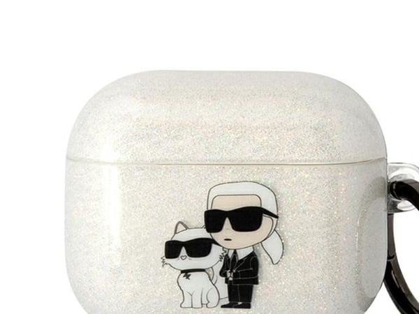 Karl Lagerfeld KLA2HNKCTGK Airpods 1/2 deksel svart/svart Glitter Karl&Choupette
