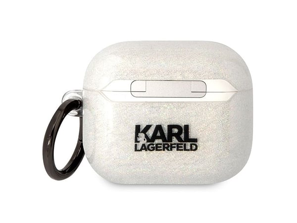 Karl Lagerfeld KLA2HNKCTGK Airpods 1/2 deksel svart/svart Glitter Karl&Choupette