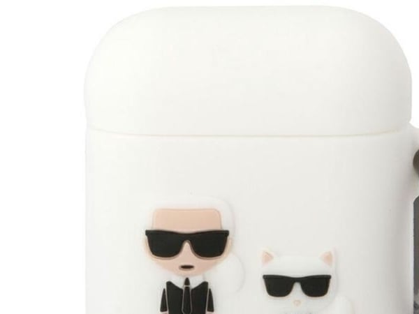 Karl Lagerfeld KLACA2SILKCW AirPods 1/2 deksel hvit/hvit Silikon Karl & Choupette