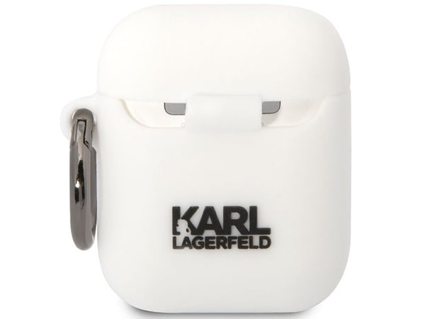 Karl Lagerfeld KLACA2SILKCW AirPods 1/2 deksel hvit/hvit Silikon Karl & Choupette