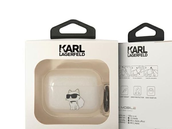 Deklas Karl Lagerfeld Karlo Lagerfeldo etapp för AirPods Pro KLAPHNCHTCT vit ikonisk Choupette