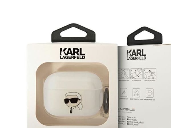 Karl Lagerfeld KLACAPSILGLWH AirPods Pro -suojus biały/valkoinen Silikoni Ikonik