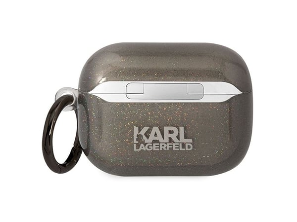 Karl Lagerfeld AirPods Pro-deksel svart/black glitrende Karl & Choupette