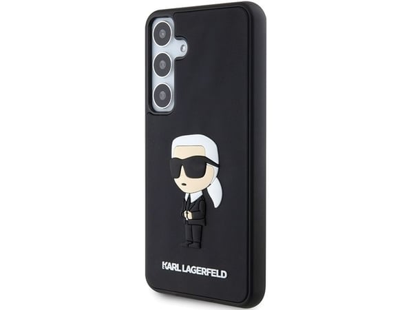 Aito Karl Lagerfeld KLHCS24M3DRKINK etupaneelikotelo SASMSUNG S24 Plus -puhelimelle (3D RUBBER IKONIK NFT) musta