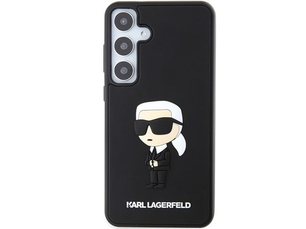 Aito Karl Lagerfeld KLHCS24M3DRKINK etupaneelikotelo SASMSUNG S24 Plus -puhelimelle (3D RUBBER IKONIK NFT) musta
