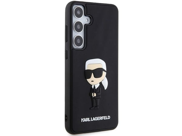 Aito Karl Lagerfeld KLHCS24M3DRKINK etupaneelikotelo SASMSUNG S24 Plus -puhelimelle (3D RUBBER IKONIK NFT) musta