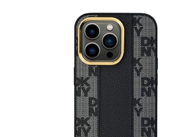 Apple iPhone 13 Pro DKNY Hardcase Leather Checkered Mono Pattern MagSafe (DKHMP13LPCPVSLK) dėklas telefonui juodos spalvos