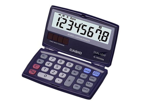 Casio SL-100VERA - Lommekalkulator - 8 sifre - solpanel, batteri