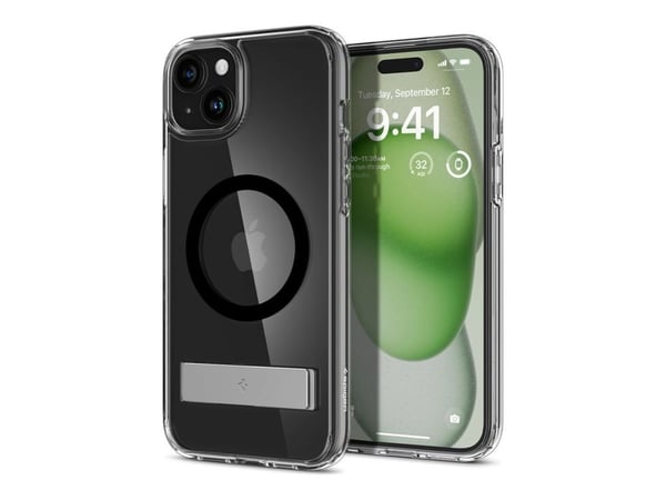 Spigen Ultra Hybrid S MagFit - Baksidedeksel for mobiltelefon - MagSafe-samsvar - polykarbonat, termoplast-polyuretan (TPU) - svart - for Apple iPh...