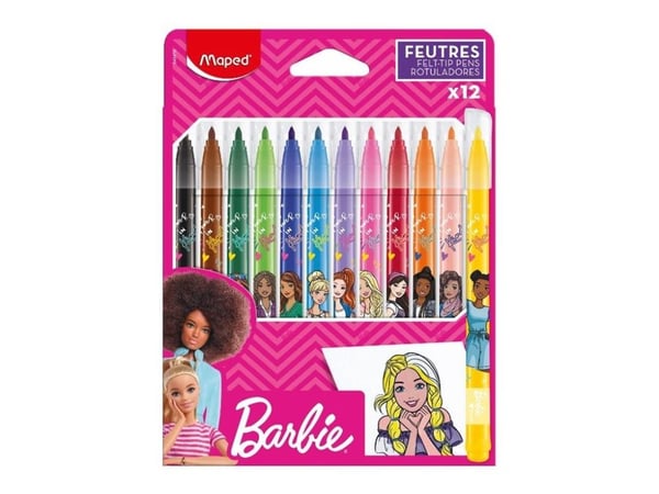 Maped Barbie - Filtpenna - blandfärger (paket om 12)