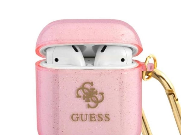 Guess suojakotelo GUA2UCG4GP Glitter Collection AirPods 1/2 vaaleanpunainen