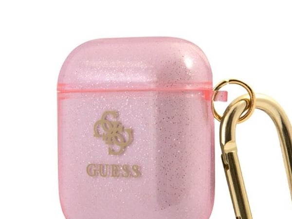 Guess suojakotelo GUA2UCG4GP Glitter Collection AirPods 1/2 vaaleanpunainen