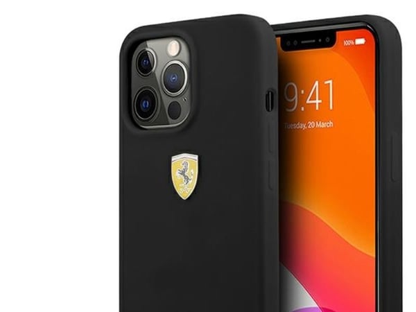 Ferrari FESSIHCP13XBK iPhone 13 Pro Max 6,7" svart/svart silikonskal
