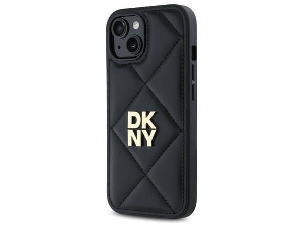 DKNY DKHCP15SPQDSLK mobilfodral till iPhone 15 6.1" black/black Quilted Stack Logo