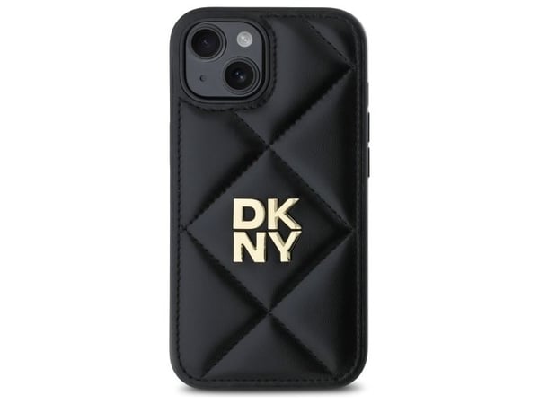 DKNY DKHCP15SPQDSLK mobilfodral till iPhone 15 6.1" black/black Quilted Stack Logo