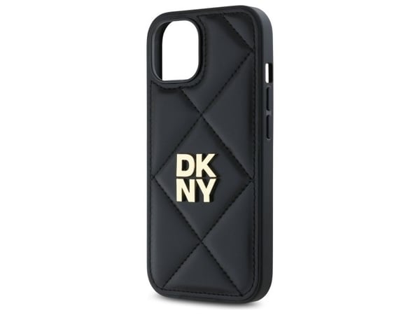 DKNY DKHCP15SPQDSLK Apple iPhone 15 6.1" etui til telefonen i svart Quilted Stack Logo