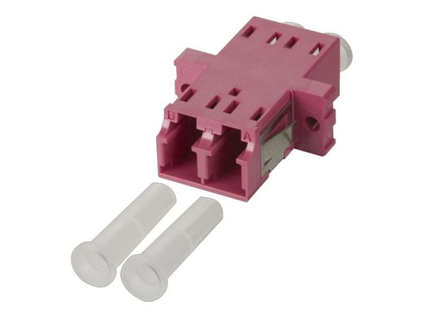 METZ CONNECT OpDAT - Nettverksadapter - LC multimodus (hunn) til LC multimodus (hunn) - fiberoptisk - dupleks - OM4 - fiolett