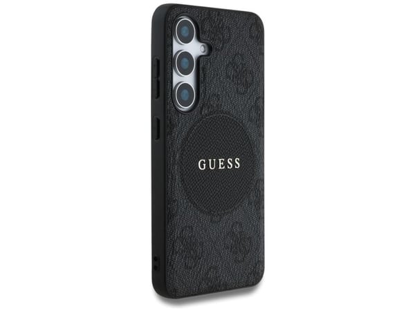 Guess 4G Pyöreä Patch Classic Logo MagSafe Samsung Galaxy S25+ tapauksessa musta