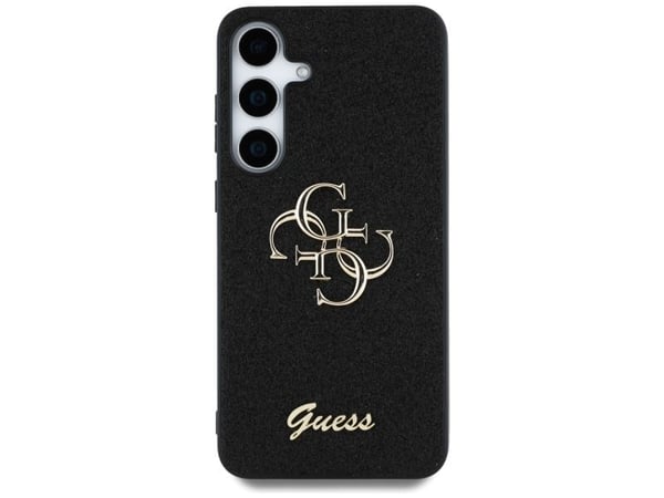 Guess Kiinteä Glitter Big 4G Metal Logo Samsung Galaxy S25 Plus puhelimen tapauksessa musta