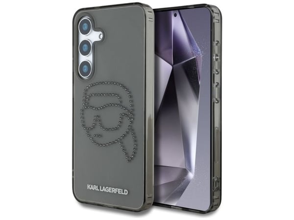 Karl Lagerfeld-skal till Samsung Galaxy S25 KLHCS25SHKHDCELK (IML Rhinestones K Head) svart