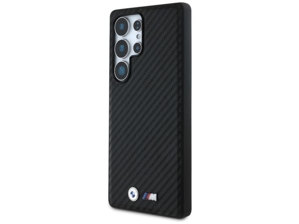 Skal BMW Leather Carbon MagSafe för Samsung Galaxy S25 Ultra, svart