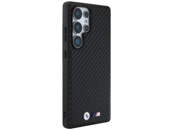 Skal BMW Leather Carbon MagSafe för Samsung Galaxy S25 Ultra, svart